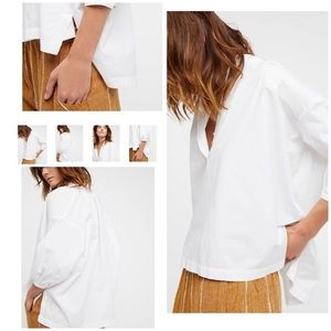 Free People | Hey Baby Poplin Tunic Shirt White